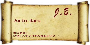 Jurin Bars névjegykártya