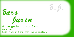 bars jurin business card
